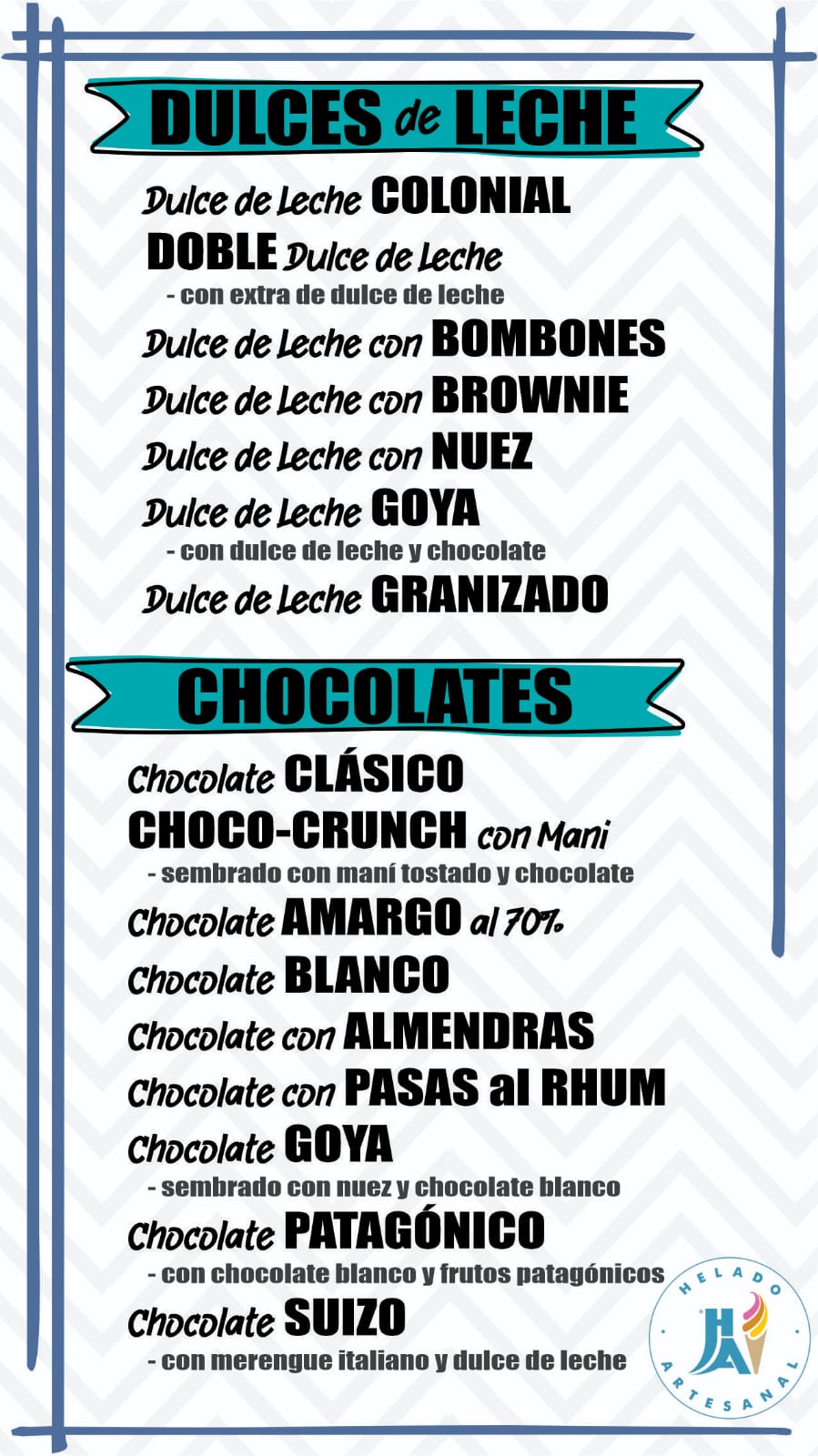 Variedad de sabores de chocolate